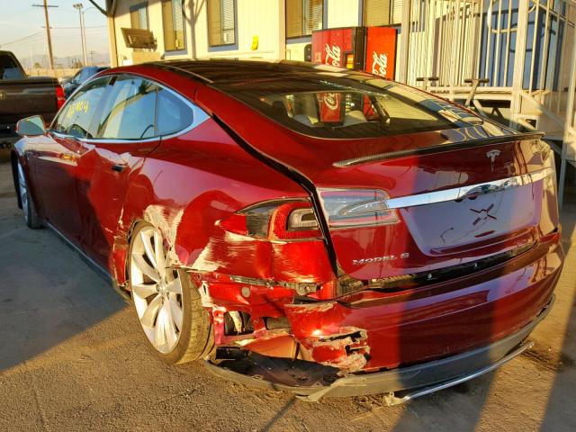 5YJSA1DP9CFS00920 - 2012 TESLA MODEL S RED photo 3