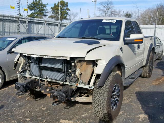 1FTFX1R69DFA53270 - 2013 FORD F150 SVT R CREAM photo 2