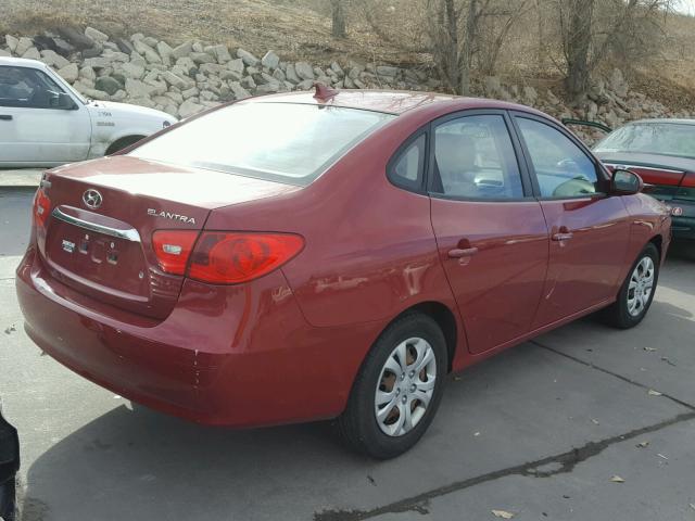 KMHDU4AD9AU099650 - 2010 HYUNDAI ELANTRA BL RED photo 4