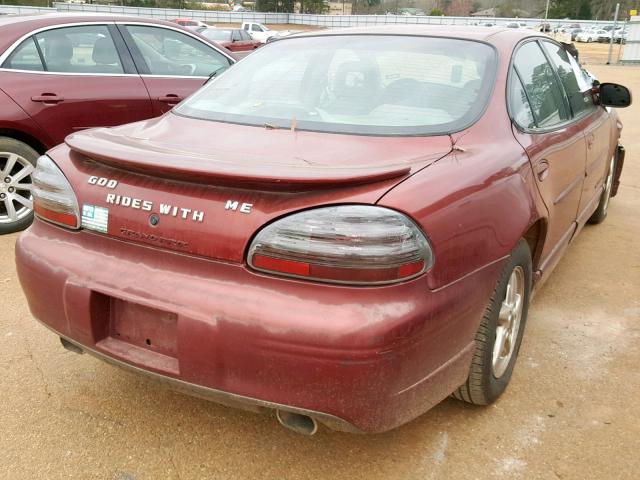 1G2WP52K0YF260204 - 2000 PONTIAC GRAND PRIX BURGUNDY photo 4