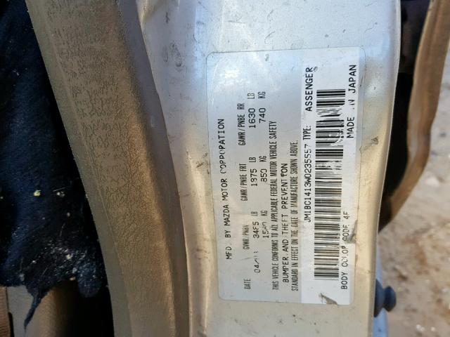 JM1BC1413W0235557 - 1998 MAZDA PROTEGE DX TAN photo 10