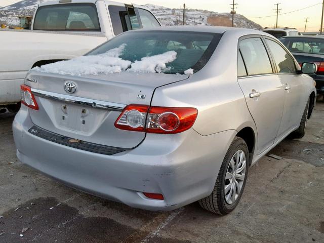 5YFBU4EE1DP100662 - 2013 TOYOTA COROLLA BA SILVER photo 4