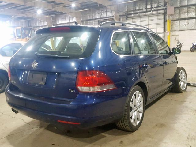 3VWPL7AJ5DM633891 - 2013 VOLKSWAGEN JETTA TDI BLUE photo 4