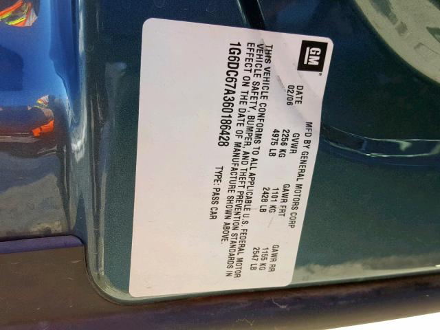 1G6DC67A360186428 - 2006 CADILLAC STS BLUE photo 10