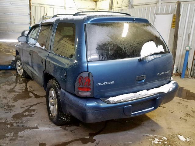 1D4HR38N43F520815 - 2003 DODGE DURANGO SP BLUE photo 3