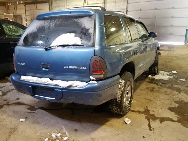 1D4HR38N43F520815 - 2003 DODGE DURANGO SP BLUE photo 4