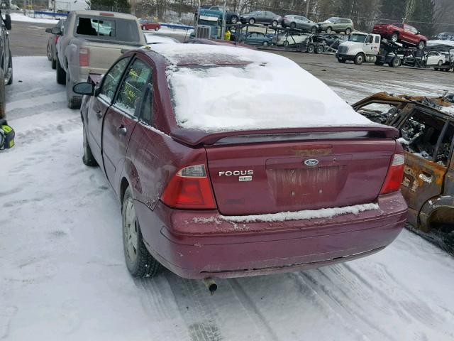 1FAHP34N37W118126 - 2007 FORD FOCUS ZX4 BURGUNDY photo 3