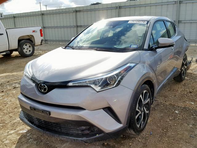 JTNKHMBX5J1005401 - 2018 TOYOTA C-HR XLE SILVER photo 2