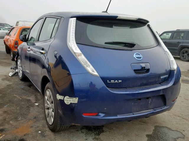 1N4BZ0CP2HC309556 - 2017 NISSAN LEAF S BLUE photo 3