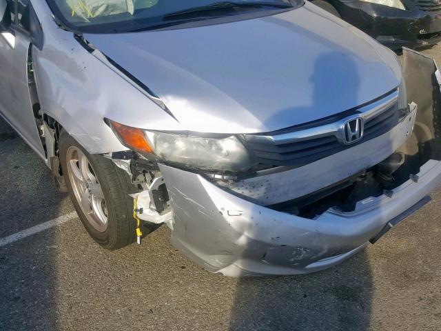 19XFB5F58CE001607 - 2012 HONDA CIVIC NATU SILVER photo 9