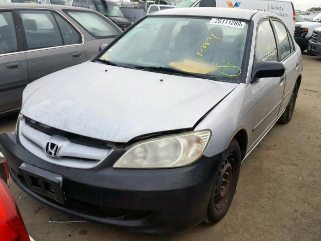 2HGES16305H500252 - 2005 HONDA CIVIC DX V SILVER photo 2