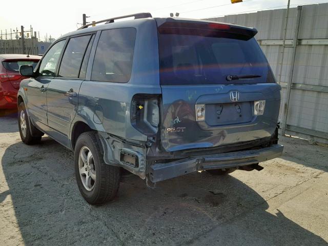 5FNYF28378B012185 - 2008 HONDA PILOT SE BLUE photo 3