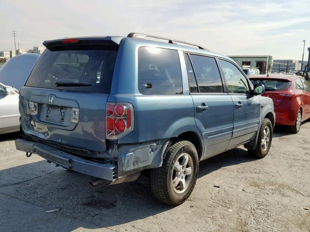 5FNYF28378B012185 - 2008 HONDA PILOT SE BLUE photo 4