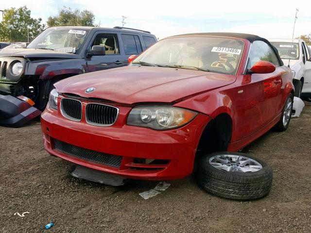 WBAUL73588VJ73981 - 2008 BMW 128 I RED photo 2