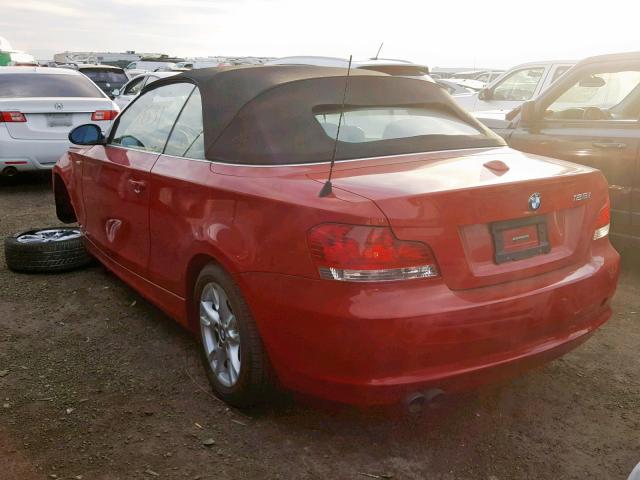 WBAUL73588VJ73981 - 2008 BMW 128 I RED photo 3