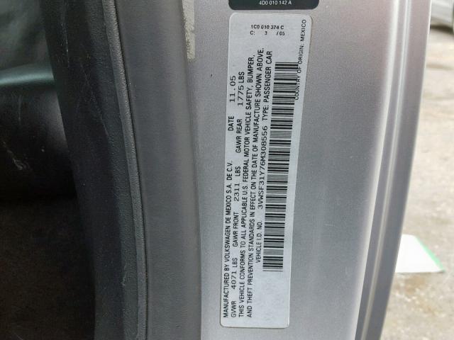 3VWSF31Y76M308556 - 2006 VOLKSWAGEN NEW BEETLE Gümüş foto 10