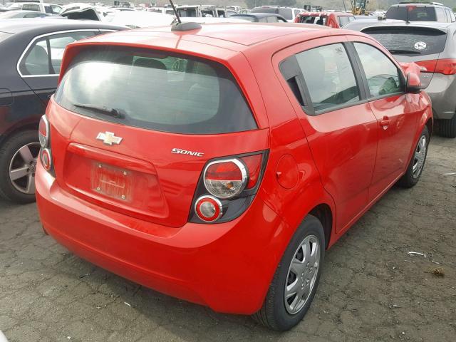 1G1JB6SG8F4158575 - 2015 CHEVROLET SONIC LS RED photo 4