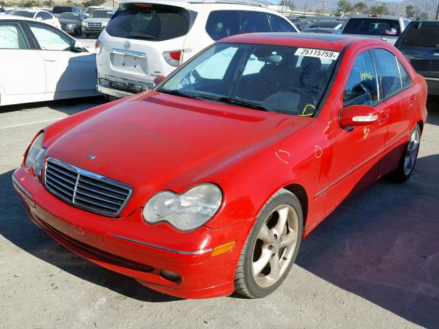 WDBRF40J94A588632 - 2004 MERCEDES-BENZ C 230K SPO RED photo 2