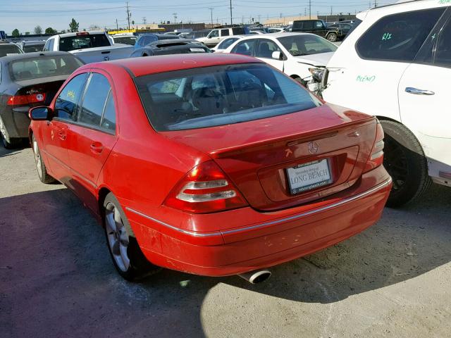 WDBRF40J94A588632 - 2004 MERCEDES-BENZ C 230K SPO RED photo 3