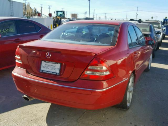 WDBRF40J94A588632 - 2004 MERCEDES-BENZ C 230K SPO RED photo 4