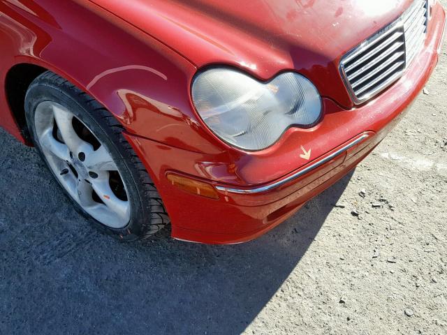 WDBRF40J94A588632 - 2004 MERCEDES-BENZ C 230K SPO RED photo 9