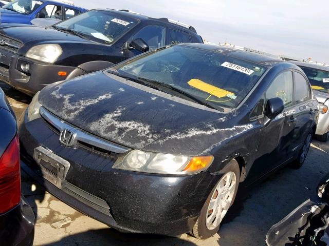 2HGFA16598H521274 - 2008 HONDA CIVIC LX BLACK photo 2