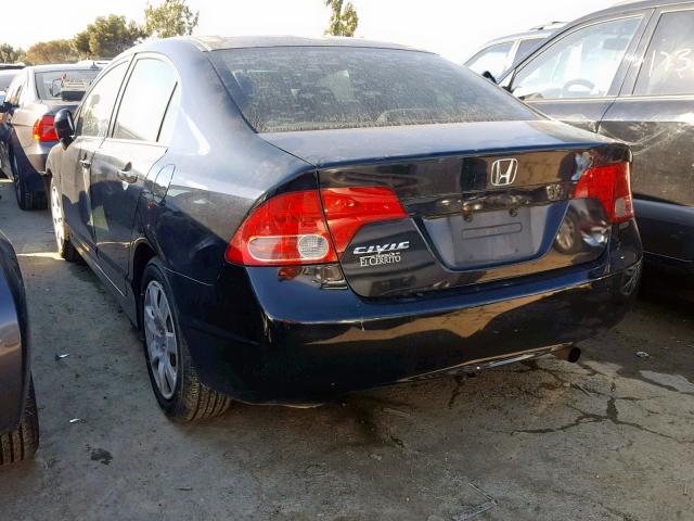 2HGFA16598H521274 - 2008 HONDA CIVIC LX BLACK photo 3