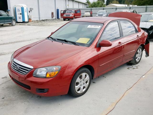 KNAFE221695633354 - 2009 KIA SPECTRA EX BURGUNDY photo 2