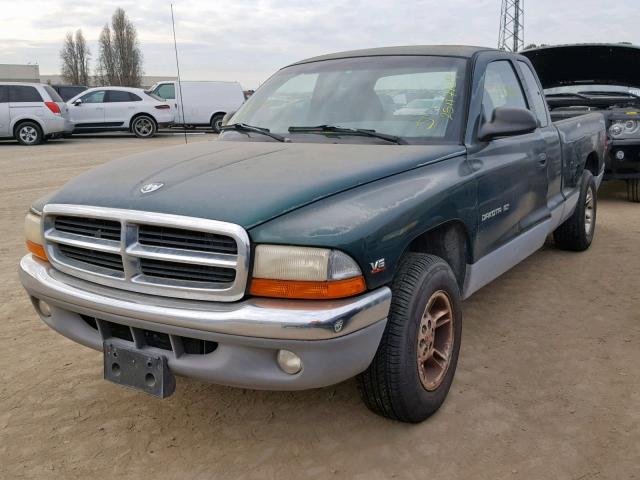 1B7GL22X0XS174614 - 1999 DODGE DAKOTA GREEN photo 2