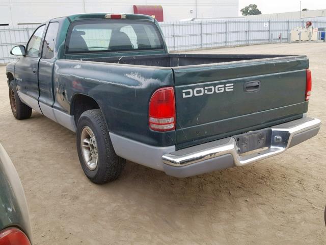 1B7GL22X0XS174614 - 1999 DODGE DAKOTA GREEN photo 3