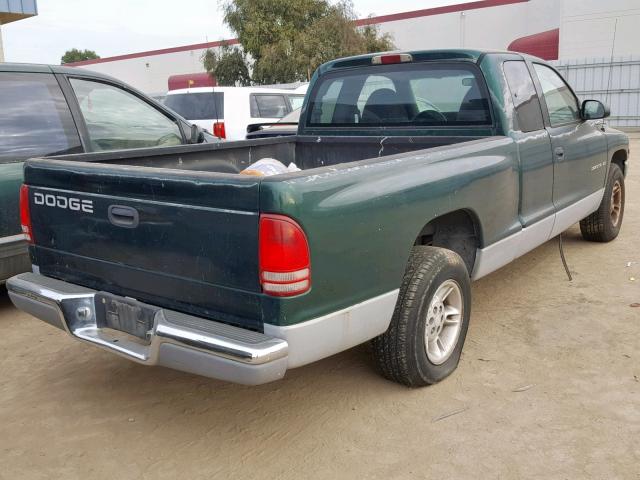 1B7GL22X0XS174614 - 1999 DODGE DAKOTA GREEN photo 4