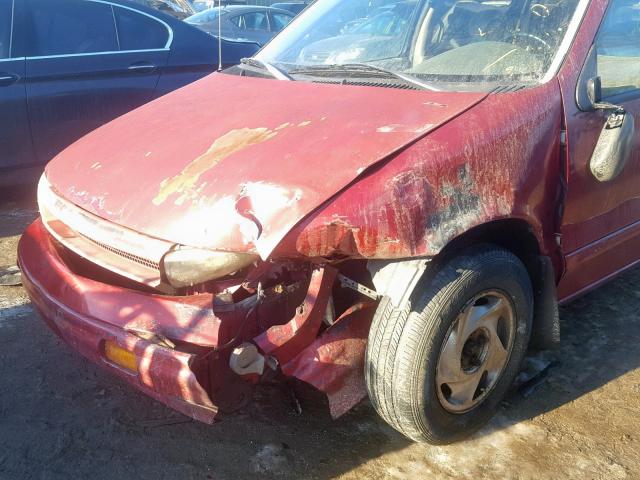 4N2DN11W0PD803824 - 1993 NISSAN QUEST GXE RED photo 9