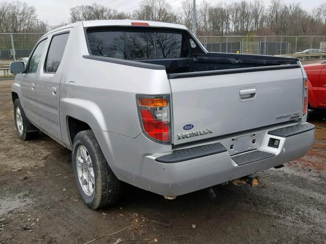 2HJYK16588H539071 - 2008 HONDA RIDGELINE SILVER photo 3