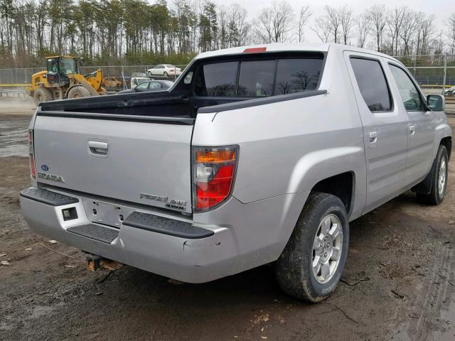 2HJYK16588H539071 - 2008 HONDA RIDGELINE SILVER photo 4