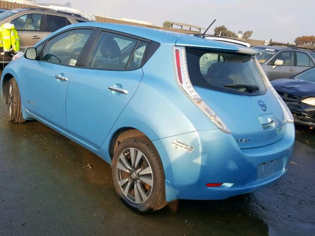 1N4AZ0CP3FC312426 - 2015 NISSAN LEAF S BLUE photo 3