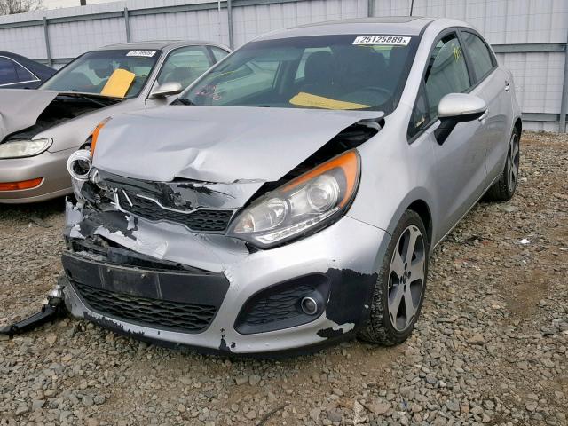 KNADN5A33C6090316 - 2012 KIA RIO EX SILVER photo 2