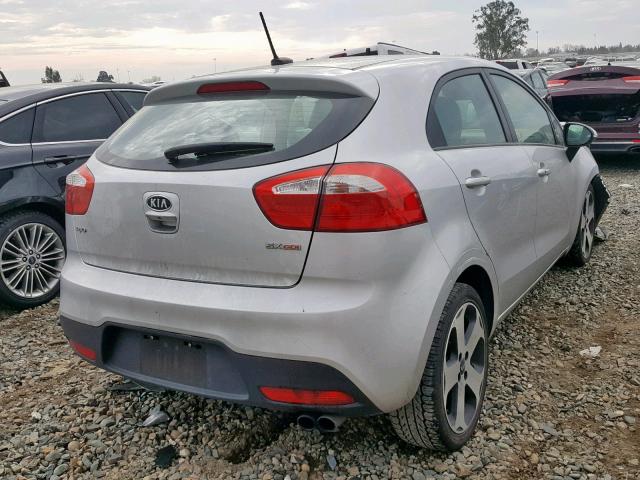 KNADN5A33C6090316 - 2012 KIA RIO EX SILVER photo 4