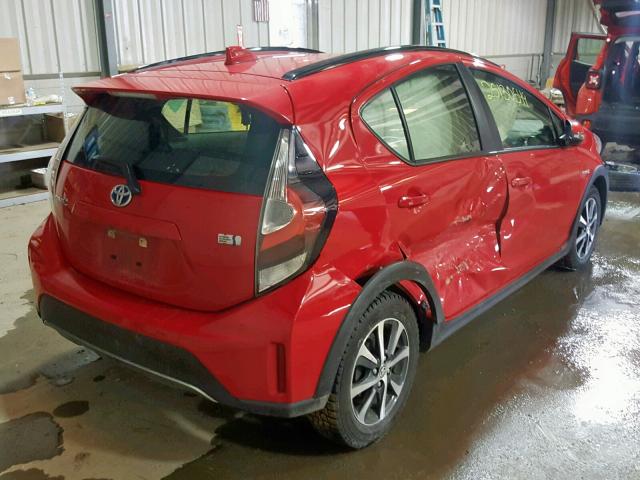 JTDKDTB31J1604397 - 2018 TOYOTA PRIUS C RED photo 4