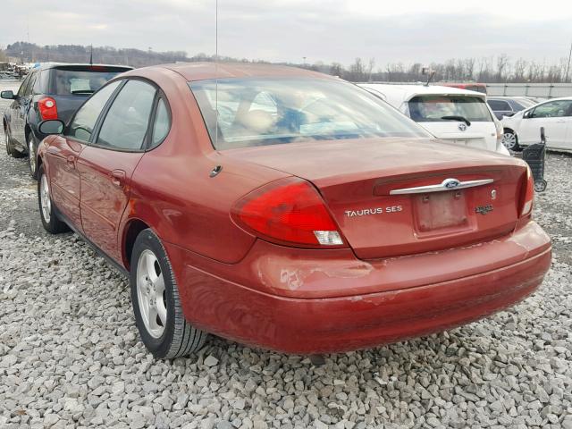 1FAFP55292A213075 - 2002 FORD TAURUS SES RED photo 3