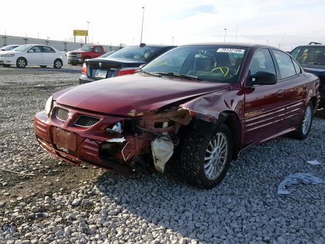 1G2NF52E81C126332 - 2001 PONTIAC GRAND AM S RED photo 2