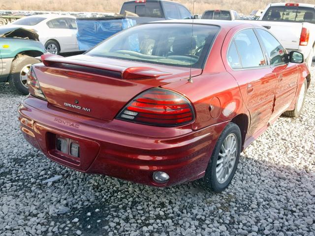 1G2NF52E81C126332 - 2001 PONTIAC GRAND AM S RED photo 4