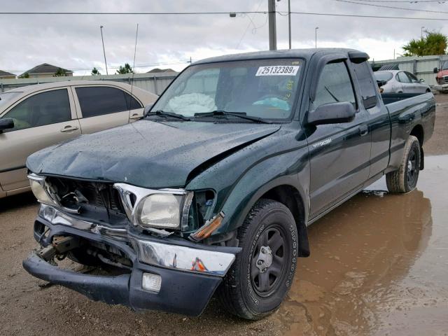 5TEVL52N82Z081268 - 2002 TOYOTA TACOMA XTR GREEN photo 2