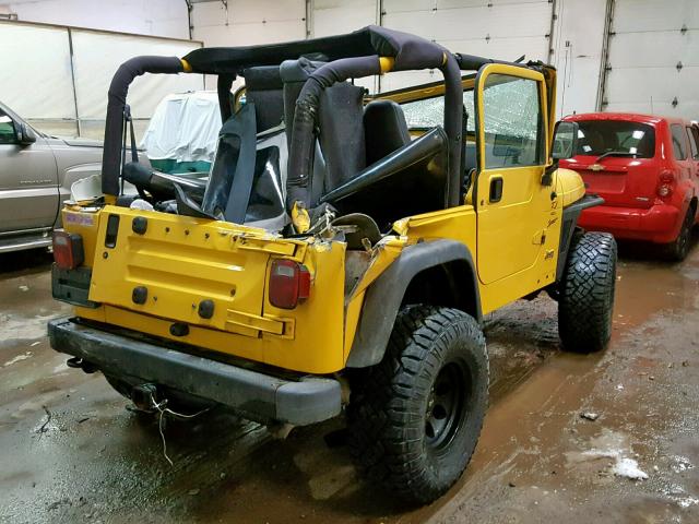 1J4FA49S61P330473 - 2001 JEEP WRANGLER / YELLOW photo 4