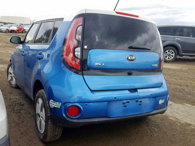 KNDJX3AEXG7004957 - 2016 KIA SOUL EV + BLUE photo 3