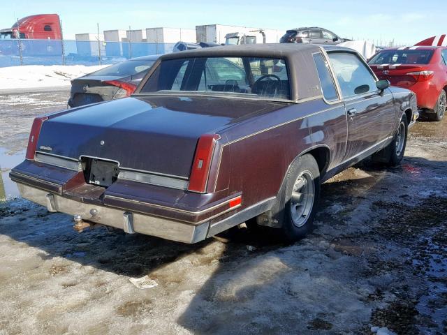 2G3AM47H2E2337724 - 1984 OLDSMOBILE CUTLASS SU BROWN photo 4