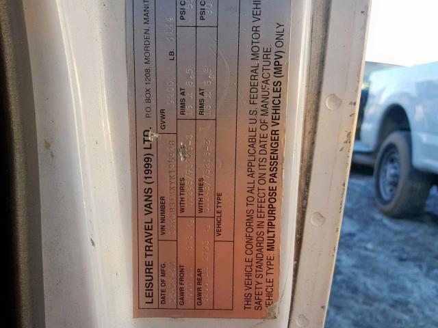 2B6LB31ZXYK135328 - 2000 DODGE RAM VAN B3 WHITE photo 10