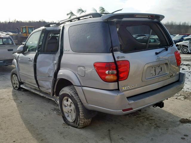 5TDBT48AX2S058962 - 2002 TOYOTA SEQUOIA LI SILVER photo 3