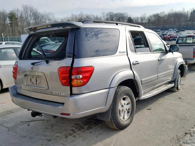 5TDBT48AX2S058962 - 2002 TOYOTA SEQUOIA LI SILVER photo 4