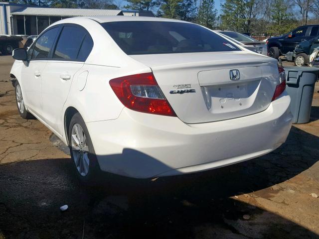 19XFB2F99CE023813 - 2012 HONDA CIVIC EXL WHITE photo 3