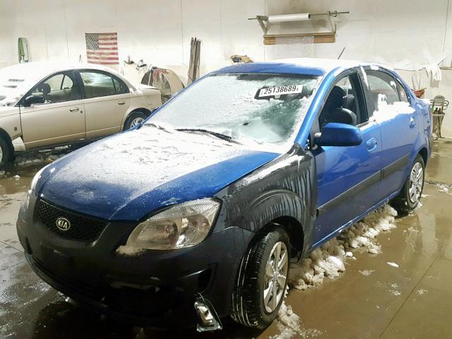 KNADE223596471462 - 2009 KIA RIO BASE BLUE photo 2